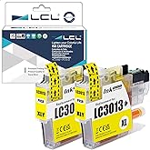 LCL Compatible Ink Cartridge Replacement for Brother LC-3013 LC3013 LC-3013Y LC3013Y High Yield (2-Pack,Yellow) for MFC-J491D