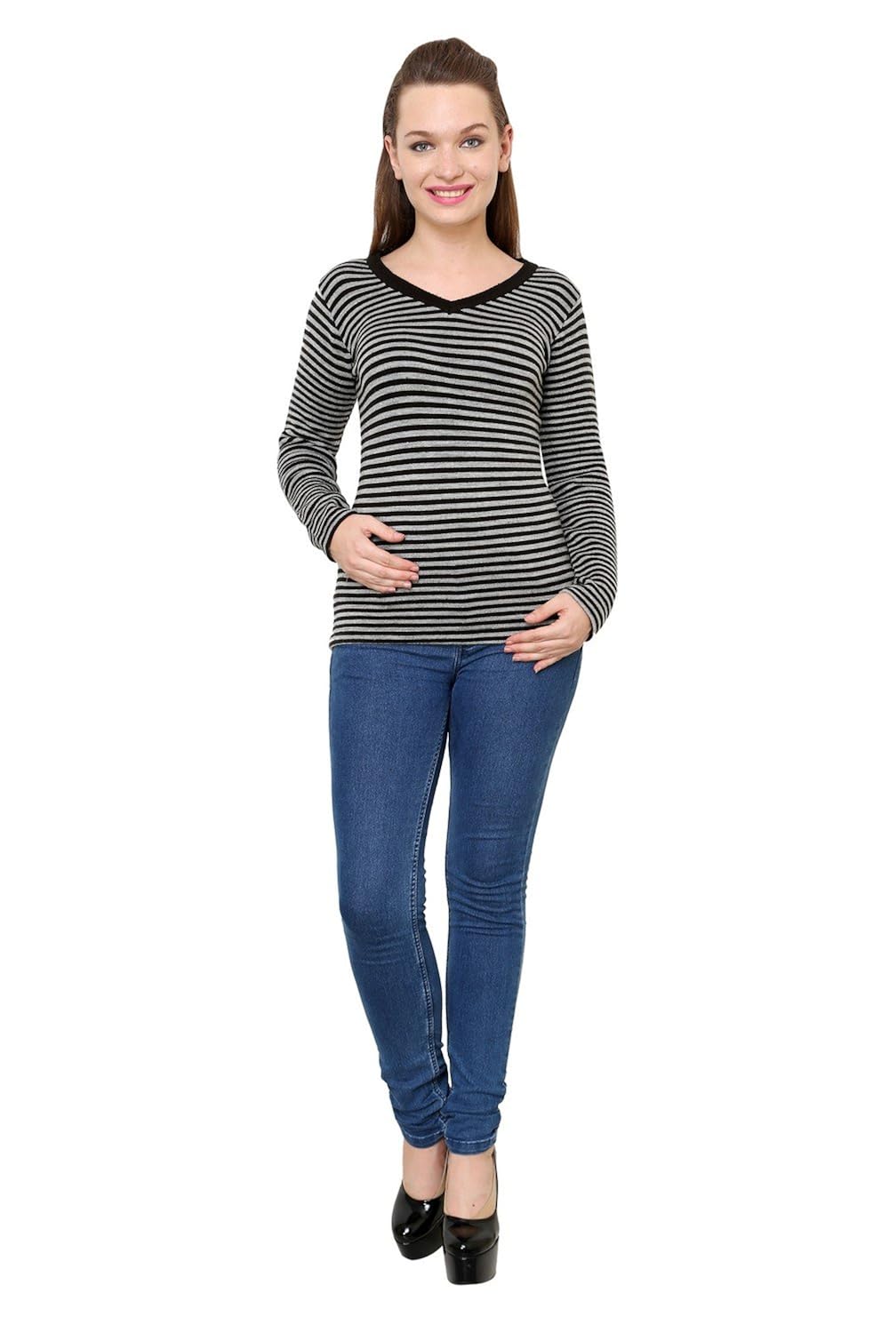 renka grey color winter pullover for women