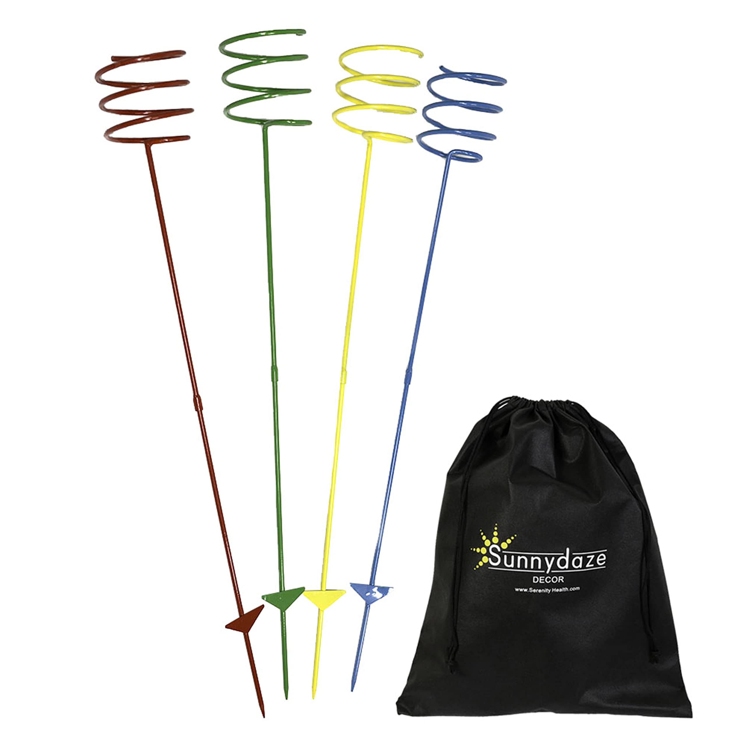 Photo 1 of Sunnydaze Outdoor Cup Holders for Yard - Heavy-Duty Outdoor Drink Holder Stakes - Set of 4 - Multicolored