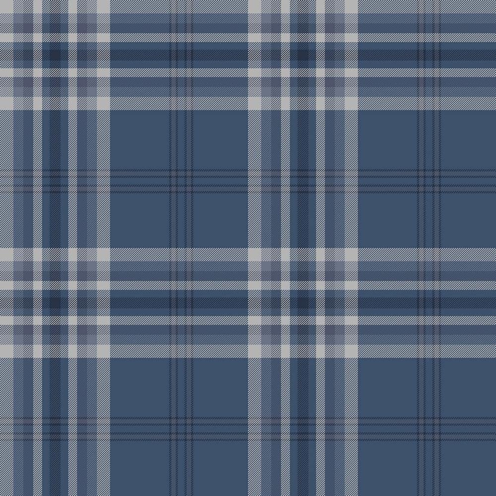 Catherine Lansfield Kelso Check Wallpaper Navy Blue