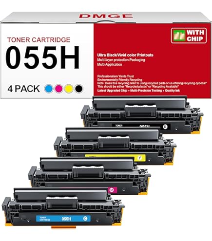 Canon Cartridge 055 インクカートリッジセット Amazon.com: 055 Toner Cartridge Set (4-Pack, Black, Cyan, Magenta