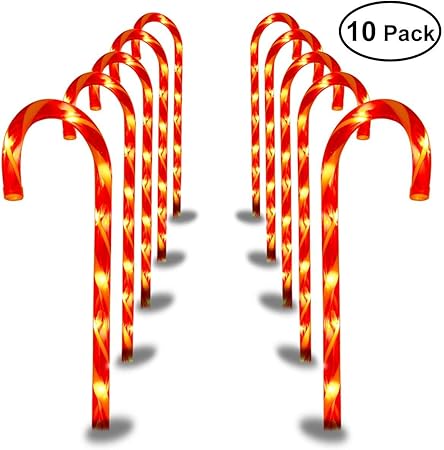Amazon Com Yunlights Candy Cane Pathway Lights 27 Inches