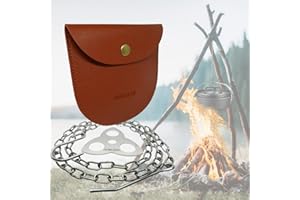 HUBUISH Camping Tripod Board - Campfire Tripod, Camping Tripod for Cooking, Turn Branches into Cooking Tripod, Portable Bushcraft Gear for Camper/Hiker Travel Outdoor Firepit Dutch Oven Tripod (Dark Brown)