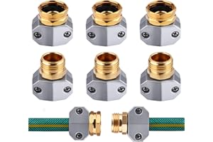 POVEYAN Garden Hose Repair Kit,Garden Hose Connector, Aluminum Alloy Garden Hose End Mender, Male and Female Water Hose Repair Fittings, Fit 5/8" and 3/4"Garden Hose(3 Sets)