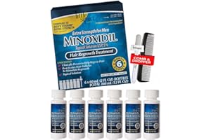 LITTLE SQUIRT SYRUP PUMP MINOXIDIL for Men 5% Extra Strength Minoxidil Hair Regrowth Treatment, 2 fl oz (6-Month Supply with Applicator Dropper & Comb)