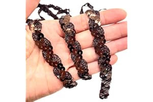 Lmlliang 5 Yards 0.6Inch Elastic Sequin Ribbon Trim Glitter Metallic Stretch Flat Sequinfor DIY Crafts, Sewing Dress Fabric Ribbon Sewing Craft Supplies(Coffee)