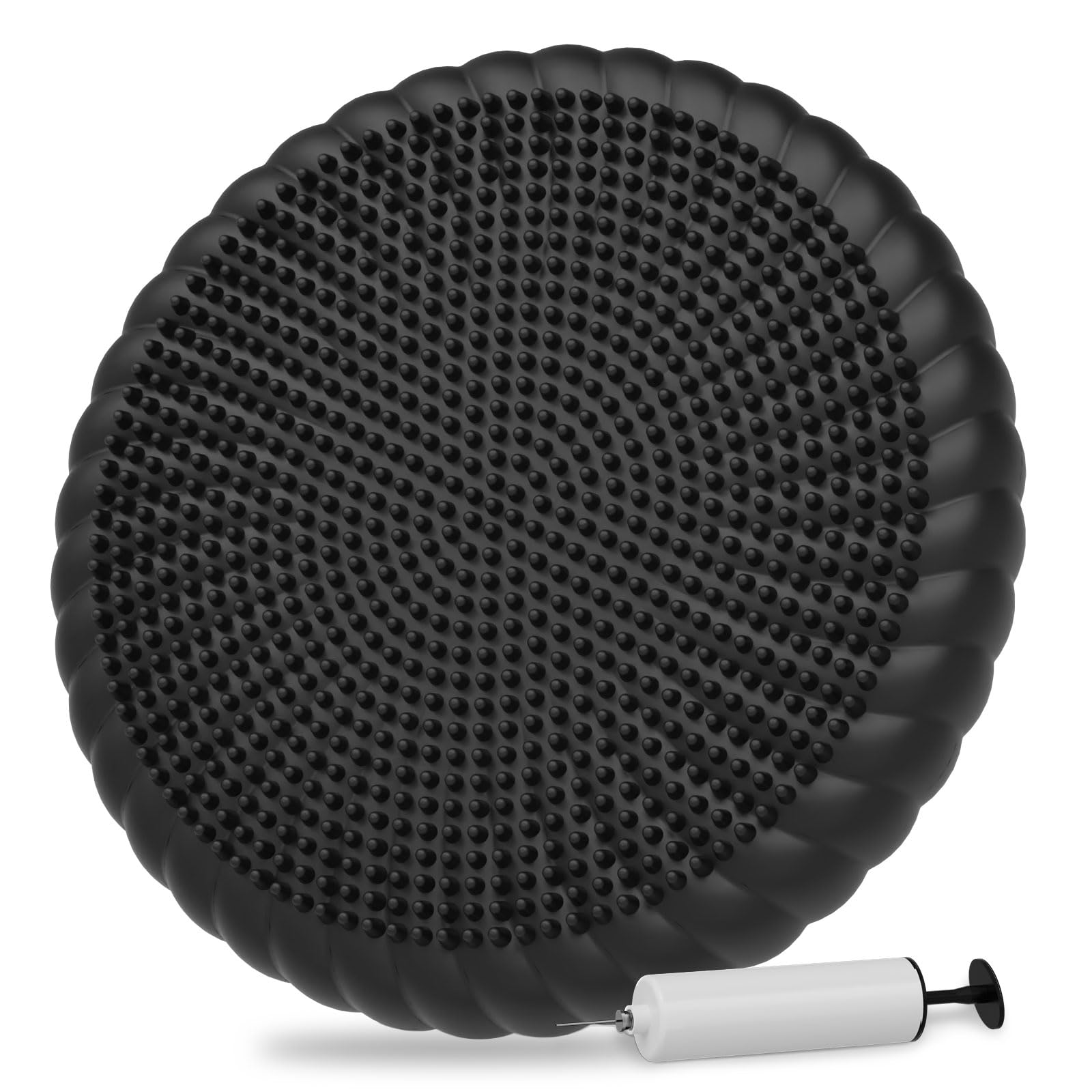 Photo 1 of **UNTESTED**
Wobble Cushion with Inflation Pump - Wobble Disk Balance Disc Wiggle Seat for Sensory Kids, Balance Pads (Black)