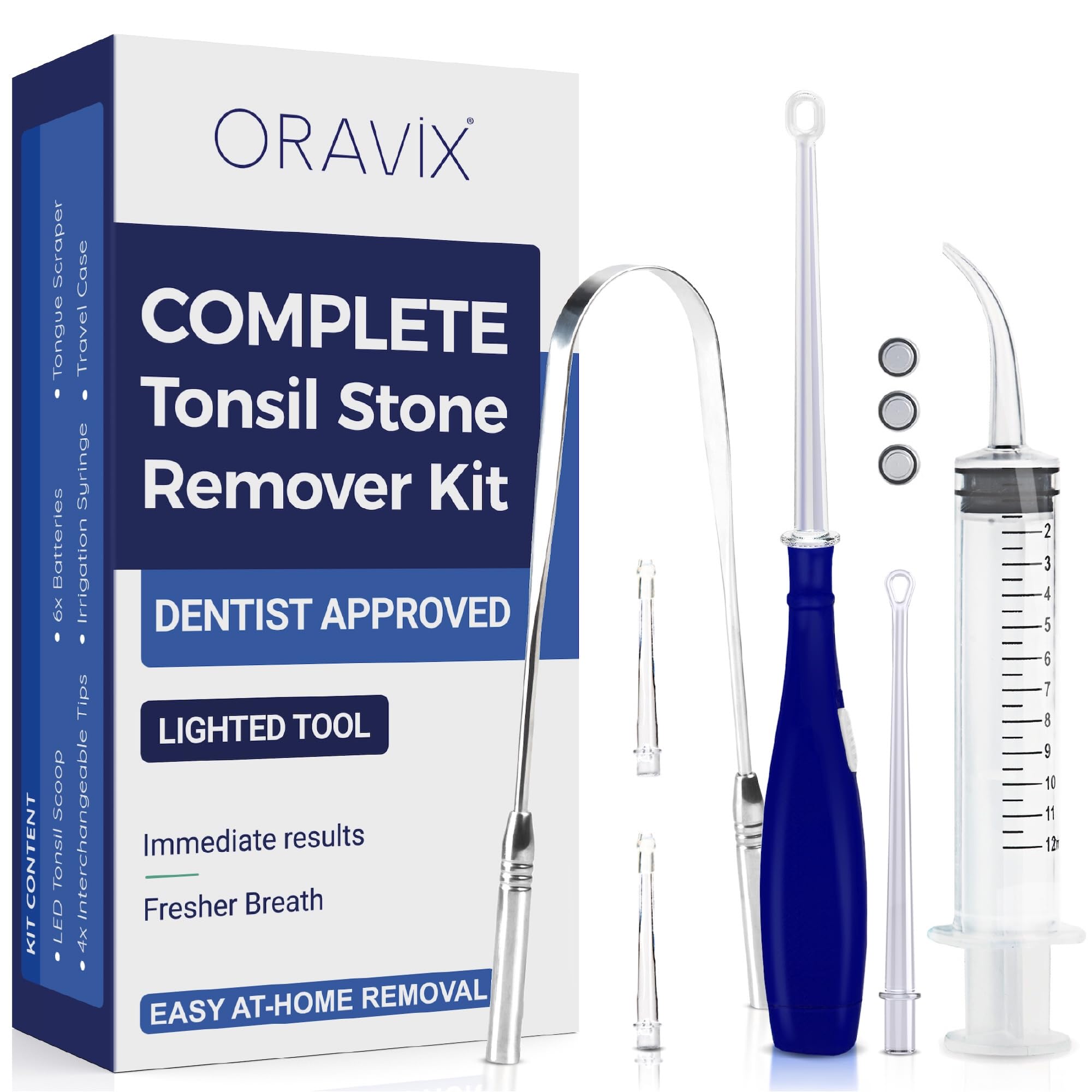 Photo 1 of *MISSING PARTS*
ORAVIX Tonsil Stone Remover - Tonsil Stone Removal Kit - Tonsillolith Remover Tool - Tonsil Cleaner - Fight Bad Breath - Tonsil Stone Removal Tool - Oral Irrigator - Tongue Scraper - 7 Pieces