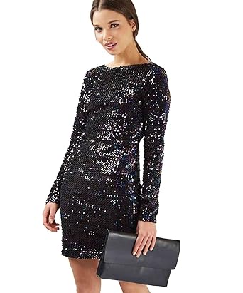 sequin mini dress long sleeve