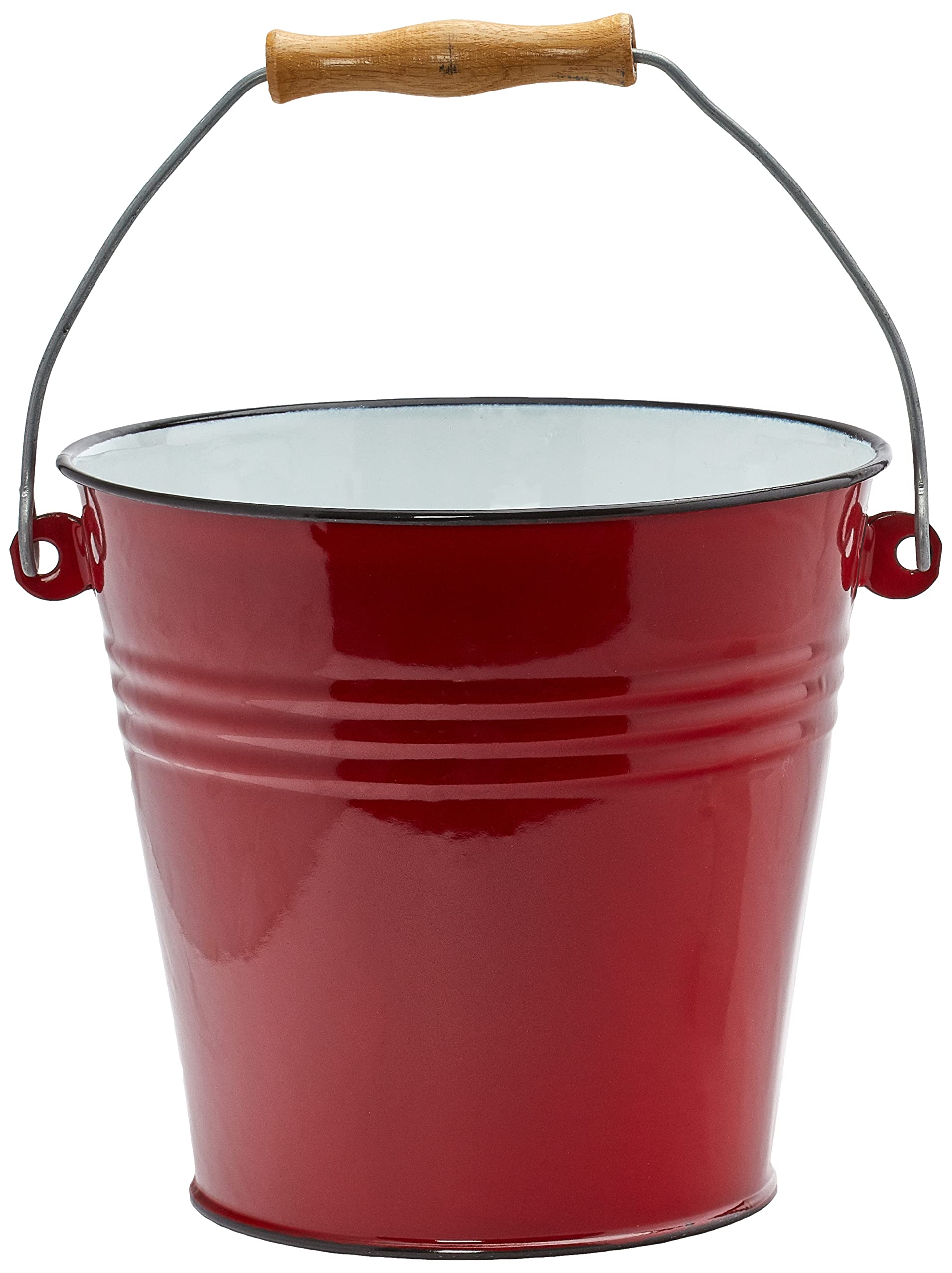 Ibili 911522 - Cubo de acero esmaltado vitrificado 5,5 l Roja