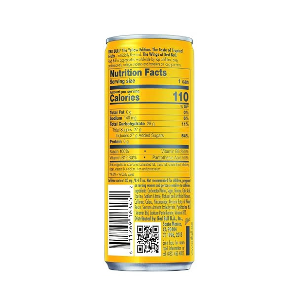 RED BULL TROPICAL YELLOW EDITION ENERGY DRINK, 8.4 FL OZ CAN