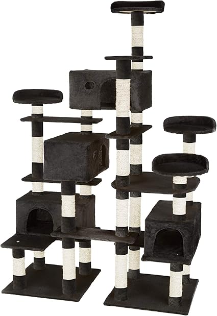 Tectake Arbre A Chat Xxl Griffoir Corde De Sisal 214 Cm 4 Abris Confortables 4 Plateformes Diverses Couleurs Au Choix Noir No Amazon Fr Animalerie