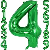 Dark Green Number 4 Balloon 40 Inch, Big Large Foil Helium Number Balloons, Giant Mylar Number 4 Balloons for 4 Year Old Birthday Party Decorations Supplies Anniversary