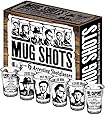 Mug Shots - 6 Piece Shot Glass Set of Famous Gangster Mugshots Comes in a Colorful Gift Box - by The Unemployed Philosophers Guild