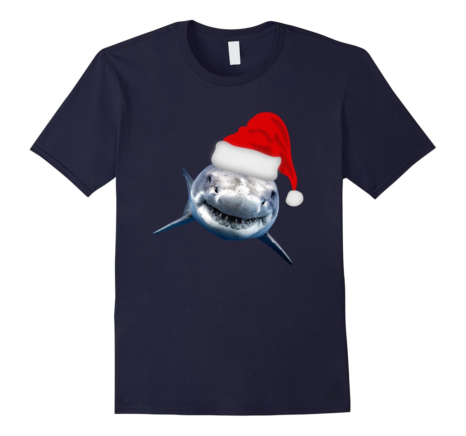 Santa Shark Santa Hat Graphic Week of Sharks Christmas Shirt-ANZ