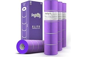 MOAJ Elite Pool Filter 4-Pack Replaces Pentair CCP420, Clean and Clear Plus 420, R173576, PCC105, PCC105-PAK4, Filbur FC-1977, Unicel C-7471, J-CQ420, PLESL105 | 26" x 7" | Aseptic Hex-Flo Filtration