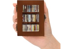 MACEVIA Shakeable Anxiety Mini Bookshelf, Ornament Miniature Bookshelf with 60PCS Mini Books, Shake Away Your Anxiety, Home Library, Stress Relief Gifts for Book Lovers (Brown,3.75"*2.75"*2")