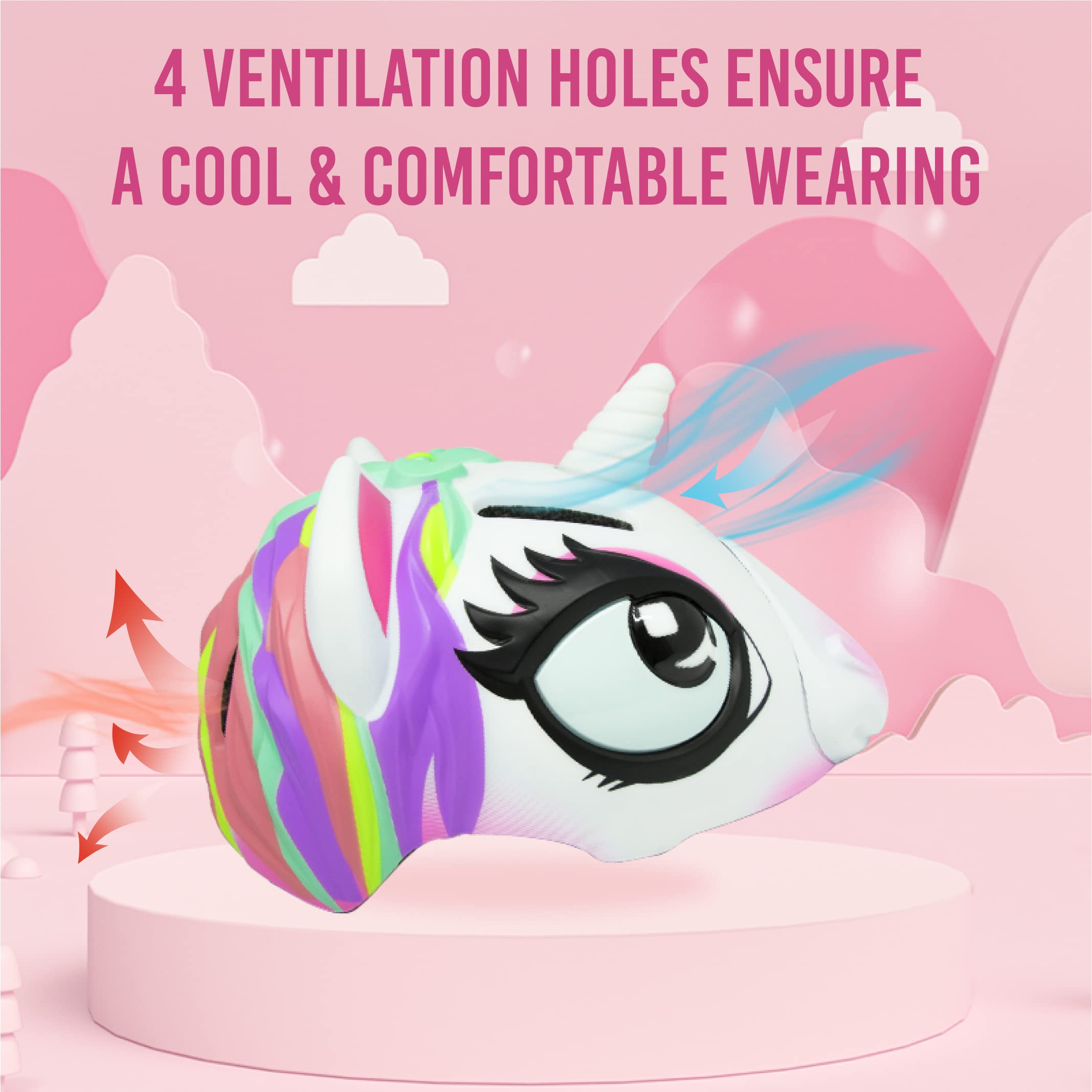 Kids Helmet Unicorn Helmet & Shark Helmet for Girl Boy, Children's Bike Helmet for 3-8 Years Multi-Sport Safety Certified Bicycle Helmet for Skateboard Skating Scooter