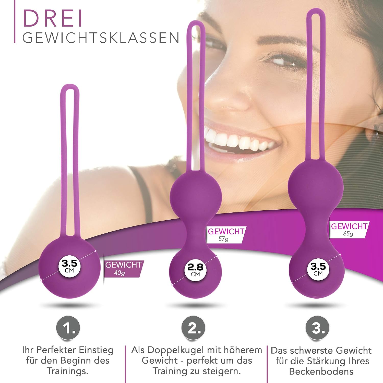Kegel Exercise Weights for Women, The Perfect Set for Pelvic Floor Training and Bladder Control, for Beginners and Advanced - Image 4