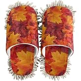 Fisyme Mop Slippers Soft Washable Microfiber Super Chenille Mopping House Home Shoes Mop Slippers for Floor Cleaning