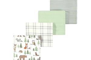 Luvable Friends Little Treasure Flannel Receiving Blankets 4pk