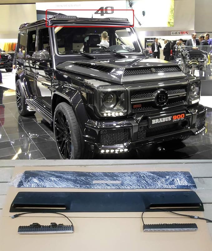 Amazon フロントルーフ スポイラー Led Drl メルセデスベンツ Gクラス W463 ブラバススタイル 17 スポイラー 車 バイク