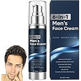 6 in 1 Face Cream for Men, Anti Aging Men’s Moisturizer with Collagen, Hyaluronic Acid and Shea Butter, Daily Skin Care, Reduce the Look of Eye Bags, Dark Circles and Puffiness - 1.76 fl oz (1 PC)