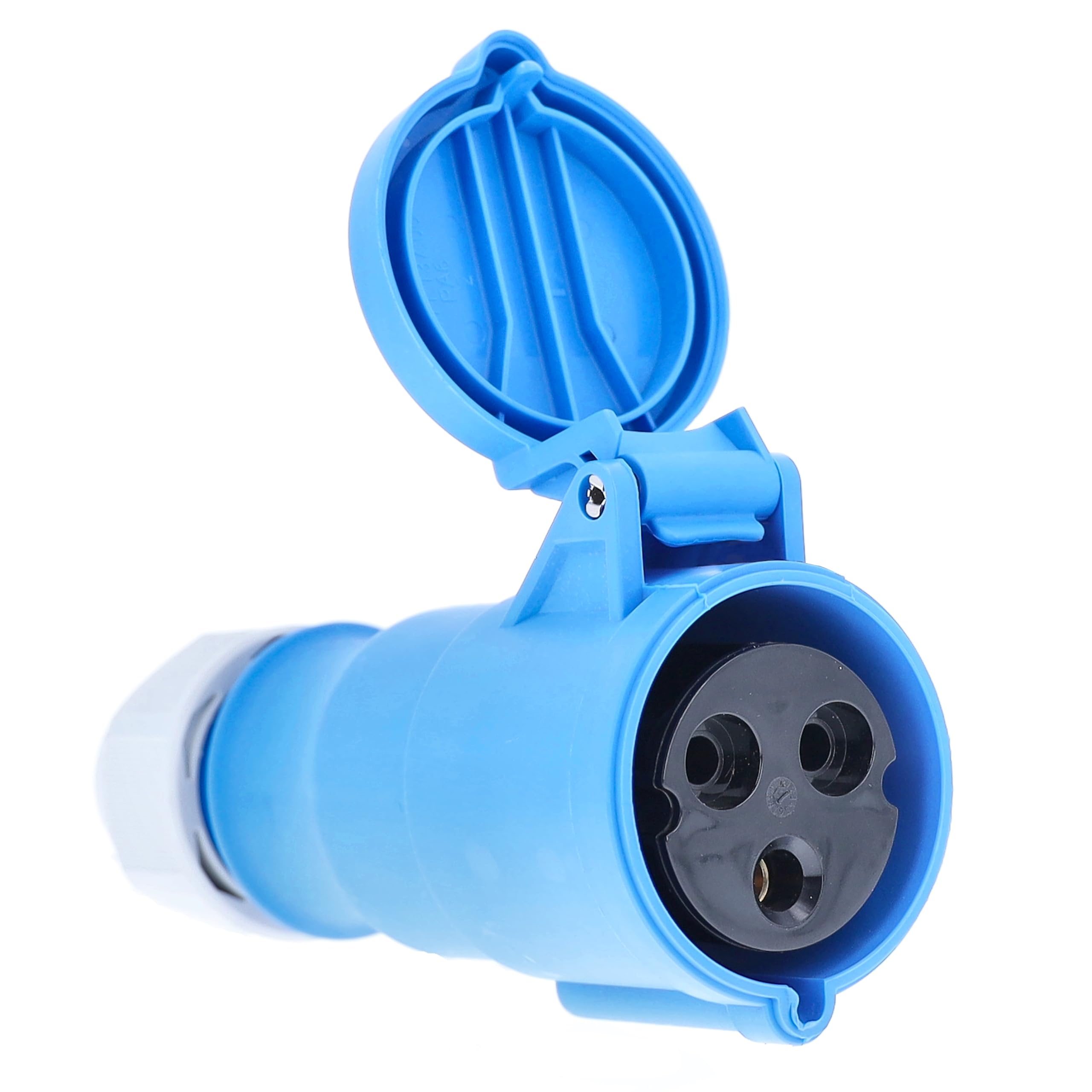 as - Schwabe CEE-Kupplung 230V/32A/3polig, Outdoor Kupplung mit Schraubanschlüssen, Kompatibel für Camping, Wohnwagen und Wohnmobile, Ideal für den Außenbereich, IP44, Made in Germany, Blau, 60592