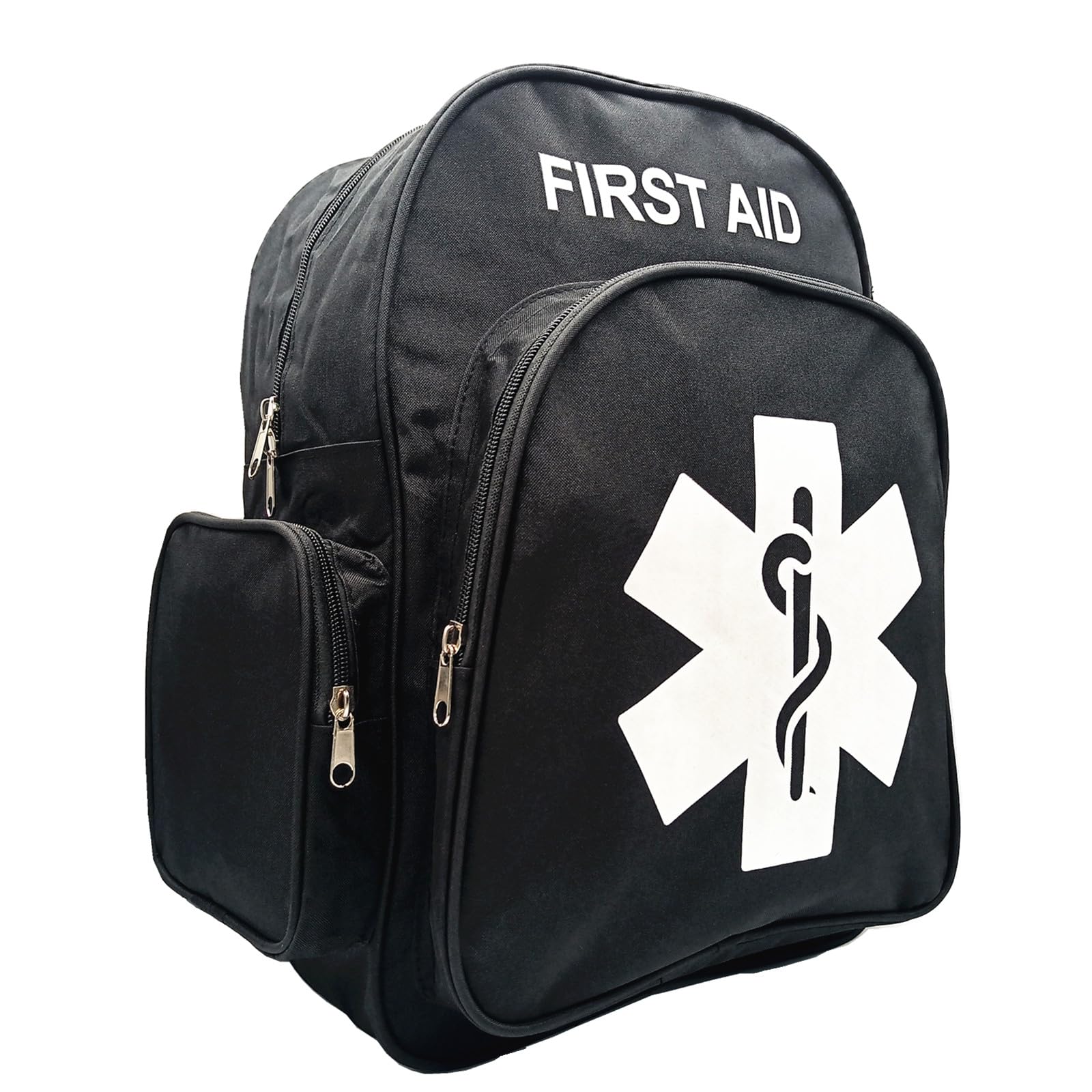 Jipemtra Red Emergency Backpack First Aid Bag Empty Medical First Aid Back Pack Trauma Bag for Hiking Camping Daycare Vacation Outdoors Pet Dog Cat (Black White)