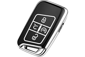 Tukellen for Volkswagen Key Fob Cover, Premium Soft TPU Full Protection Key Fob Case VW Tiguan Atlas Jetta Passat Golf Alltrack Smart Keyless Fob Remote Key (Silver)
