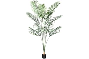 CROSOFMI Artificial Areca Palm Tree 6 Feet Fake Tropical Palm Tree,Perfect Faux Dypsis Lutescens Plants in Pot for Indoor Outdoor Home Office Garden Modern Decoration Housewarming Gift