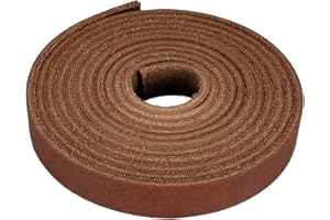 LolliBeads (TM) Genuine Leather Strap Leather Strip 1/2 Inch Wide and 72 Inches Long, Brown