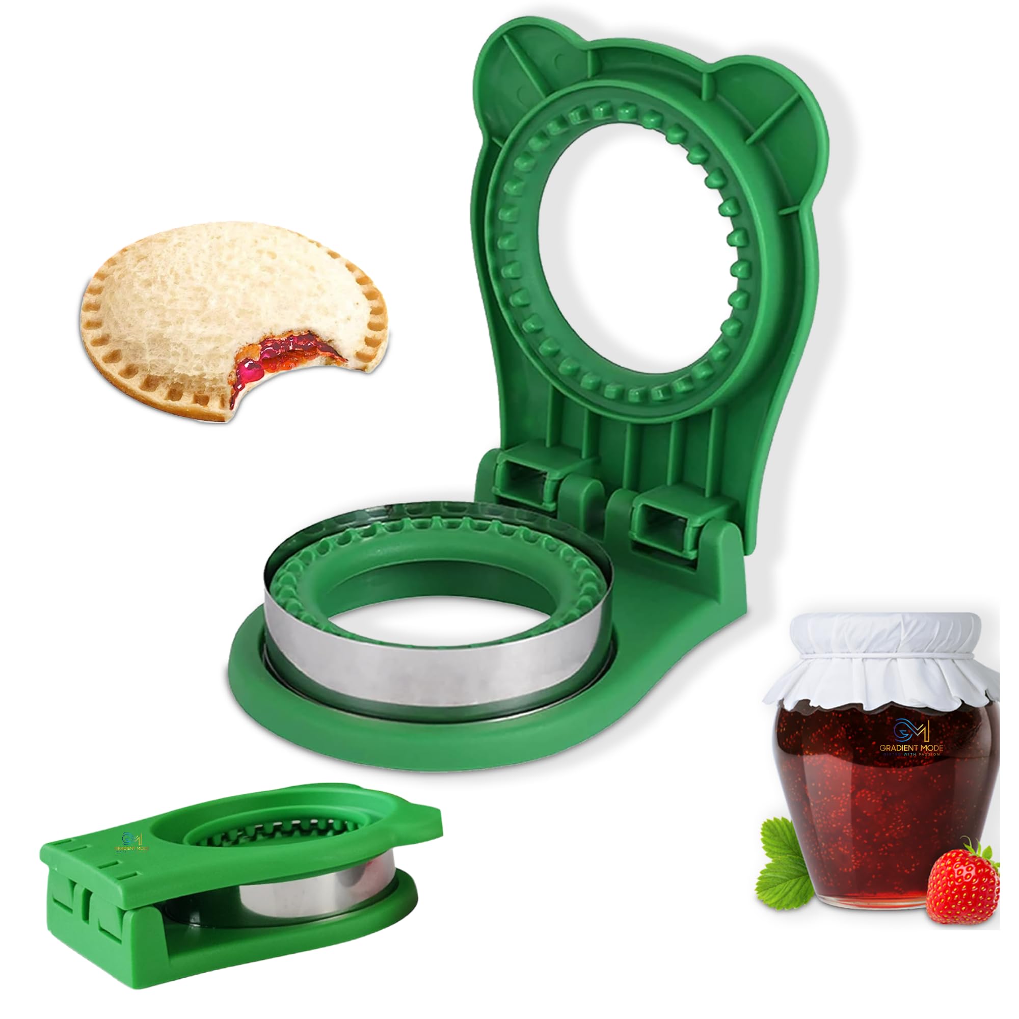 Photo 1 of Gradient Mode Sandwich Cutter and Sealer, Kids Bread Decruster, DIY Cookie Cutter, Great for Lunchbox and Bento Box - Green