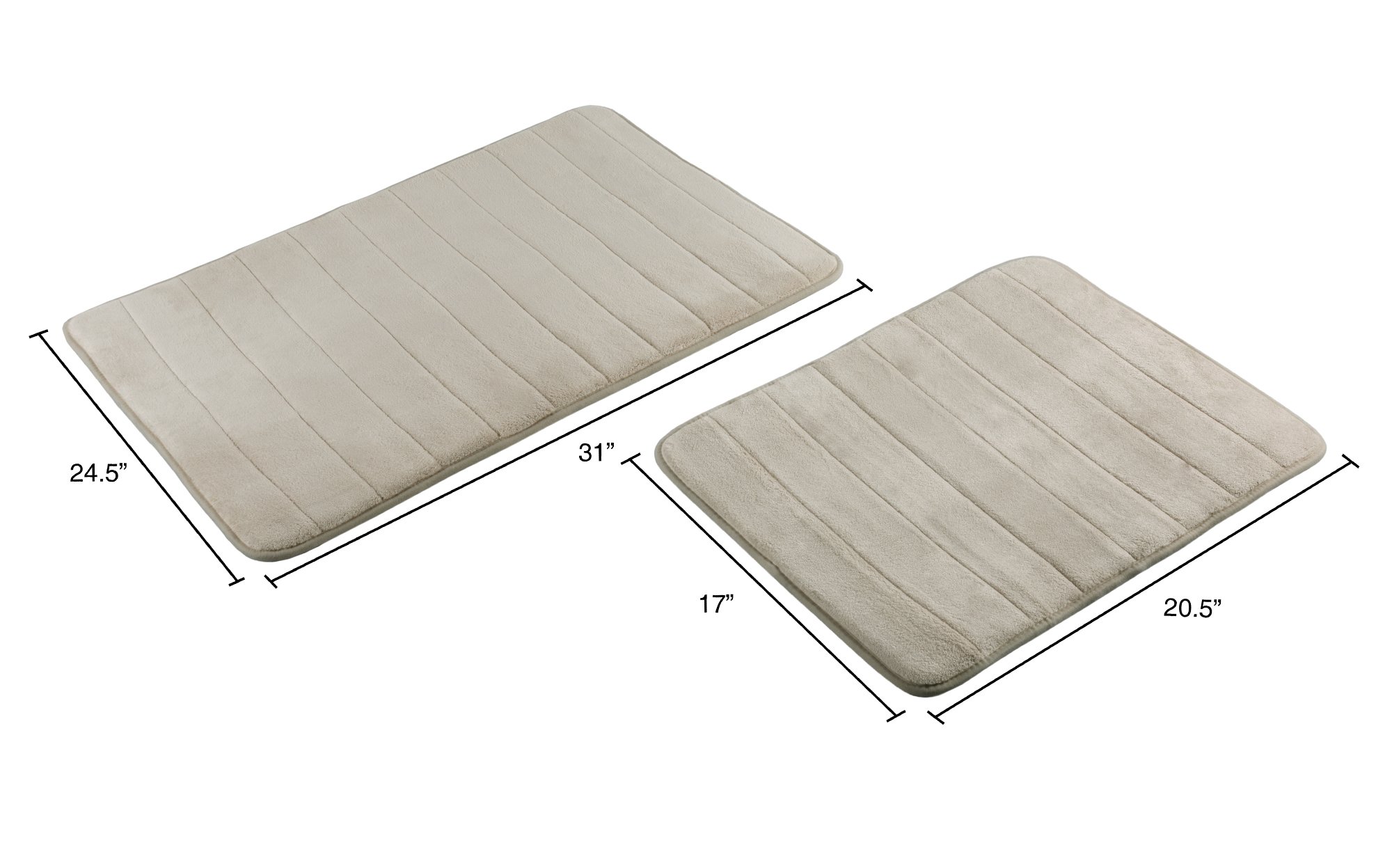 Memory Foam Bath Mats, Non Slip and Fast Dry 2 Piece Bathroom Mat Set