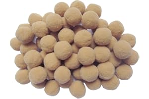 YYCRAFT 100pcs 1 inch Craft Pom Poms Balls for Hobby Supplies and DIY Creative Crafts, Party Decorations,Tan