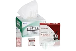 AmScope MLA-WPKIM-72P100S22 Professional Operation and Maintenance Kit for Microscopes - Slides, Immersion Oil and Cleaning Package