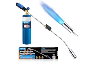 AUSAIL Weed Torch Propane Burner, Blow Torch Weed Burner, Flamethrower with 32" Long Arm and Ergonomic Anti-slip Rubber Handle for Weeding, BBQ, Charcoal Starter(Fuel Cylinder Not Included)
