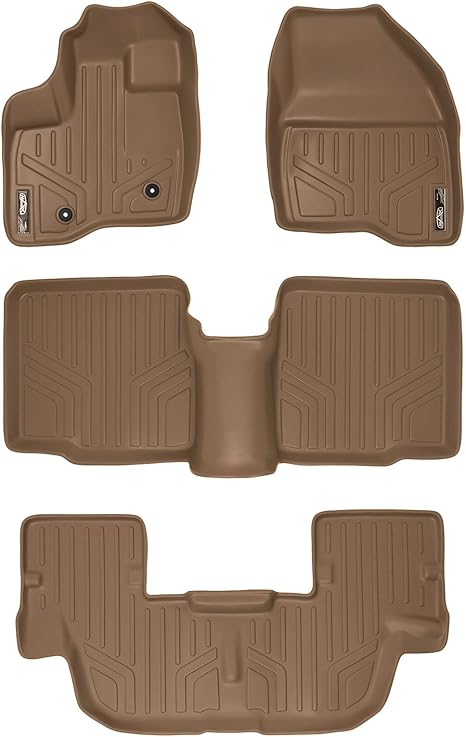Amazon Com Maxliner Floor Mats 3 Row Liner Set Tan For 2011 2014