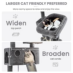 SHA CERLIN 65in Larger Cat Tree Tower Condo for