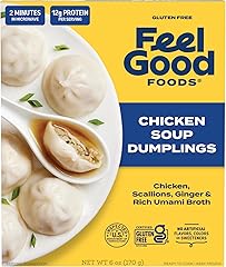 Feel Good Foods Chicken Soup Dumplings Frozen - Gluten Free Appetizers, 6 Ounce