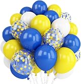 Togvu Yellow Blue Balloons 35pc Confetti Latex 12in Party Decor Set