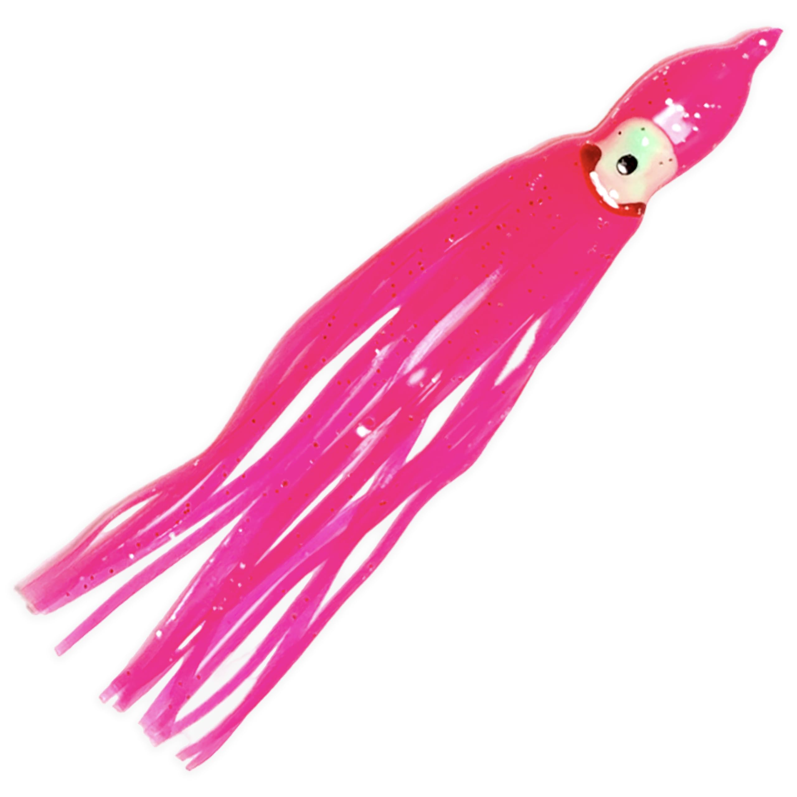 Photo 1 of 4-3/4" Trolling Squid Skirts, 40 Pcs Pink Hoochie Bait Lures Unrigged, for Saltwater Big Game Fishing, Includes Soft Plastic Bodies, Ideal for Salmon, Tuna, Mahi & Offshore Trolling