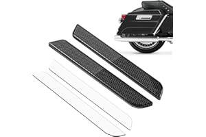 Amazicha Saddlebag Saddle bag Reflectors Black Latch Cover Side Visibility Compatible for Harley Davidson Touring Road King Street Electra Road Glide 1993-2013 (Left & Right)