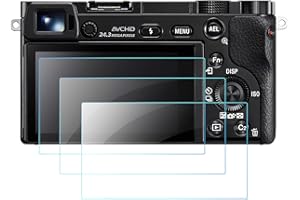 QIBOX Glass Screen Protector Compatible with Sony Alpha A6600 A6100 A6400 A6000 A5000 A6300 NEX-7 NEX-3N NEX-5 NEX-6L, 3-Pack Tempered Glass Anti-scratch Ultra-Clear Cover(NOT for a6500/a5100)