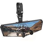 KEMIMOTO UTV Rear View Mirror, SXS UTV Mirror Clear View with 1.5-2 inch 360° Adjustable Low Profile Aluminum Clamp Compatible with Polaris RZR 1000 Pioneer Talon Kawasaki KRX Mule Can Am X3 Zforce