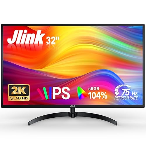Jlink 2K Computer Monitor 32 Inch Monitor, IPS 1440P Monitor with
