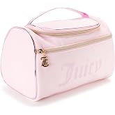 Juicy Couture Pink Makeup Bag, Velour Hanging Duffel Rhinestones | Cosmetics Organizer, Travel Essentials