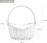 Wickerfield Wicker Wedding Flower Girls Basket Pink Grey 22x29x31 cm view 3