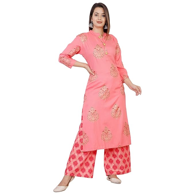 Women's Printed A-Line Kurta and Palazzo Set