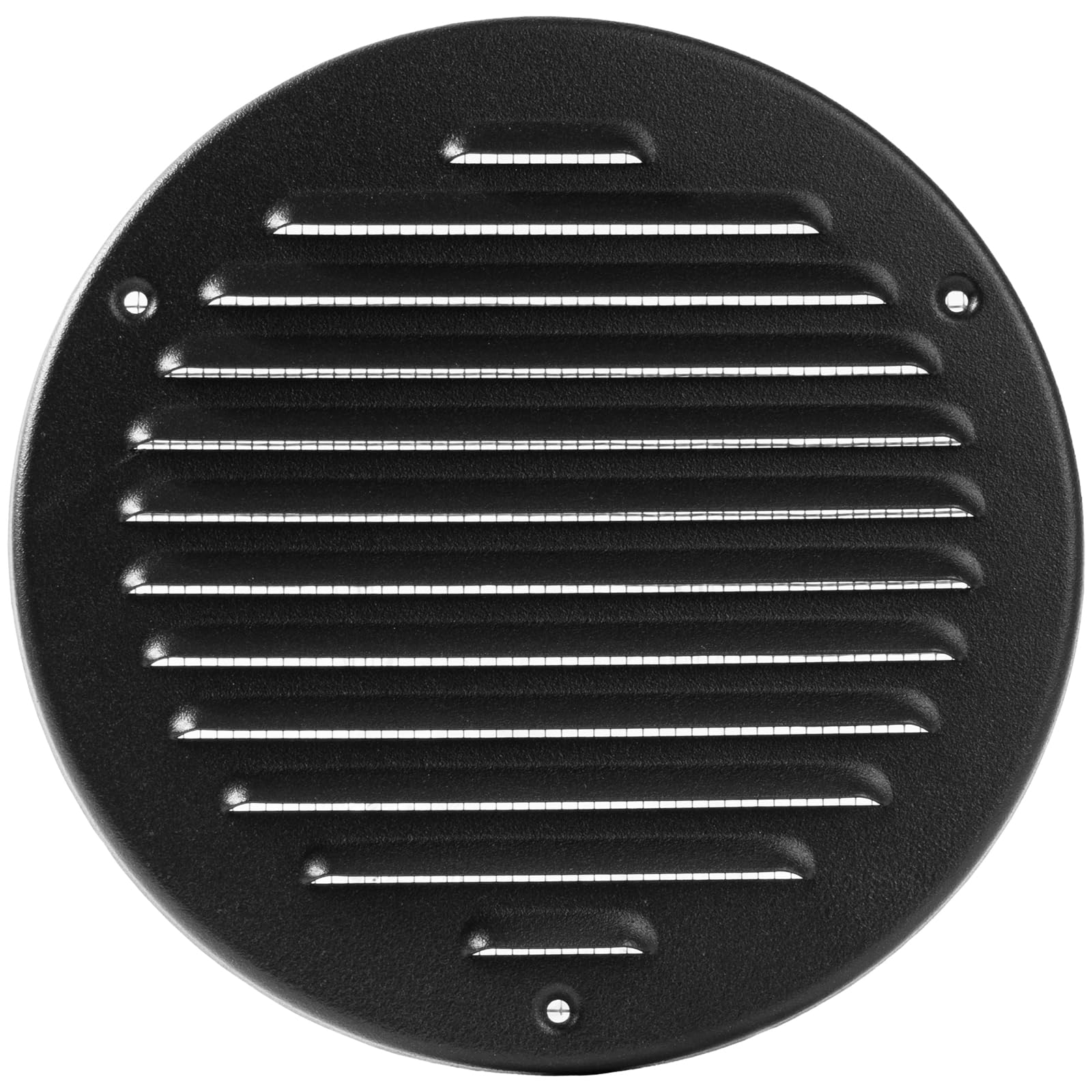 Vent Systems 150 mm / 5.90" Inch Black Metal Soffit Air Vent Cover - Round Louvered Gable Vent with Mesh Screen - Interior, Exterior Cover - HVAC Ducting Ventilation Grill for Home, Bathroom, Kitchen — image 1